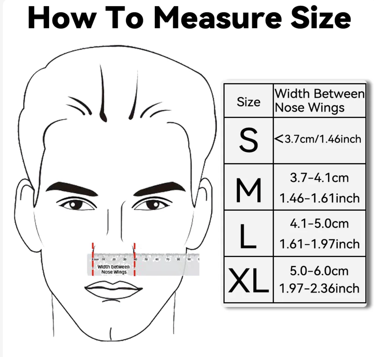 BMC N5B Nasal CPAP Mask size guide